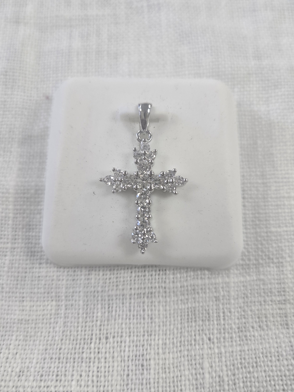 Brilliant CZ Cross PENDENT with .925 Sterling Silver Setting
